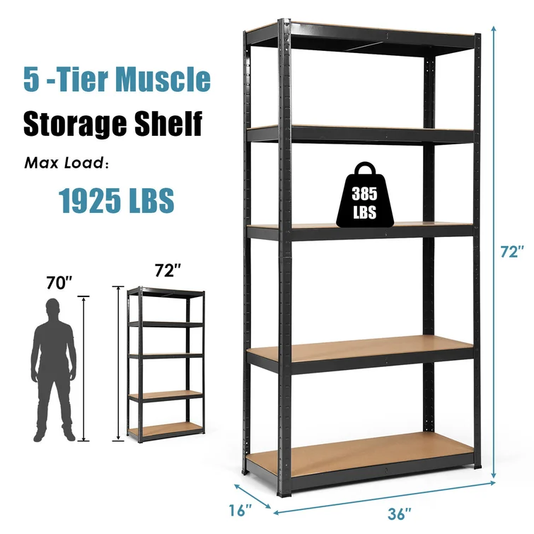 Bade 36'' W Height -Adjustable Shelving Unit