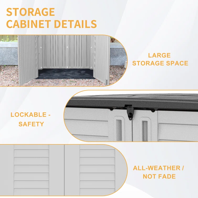 4 ft. 2 in. W x 2 ft. 5 in. D Plastic Horizontal Storage Shed