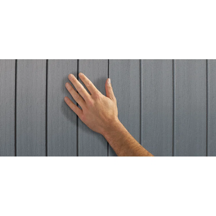 Keter Darwin  6x 8 ft. Durable Resin Outdoor Storage Shed With Floor and Double Doors for Garden Patio Furniture and Tools, Graphite