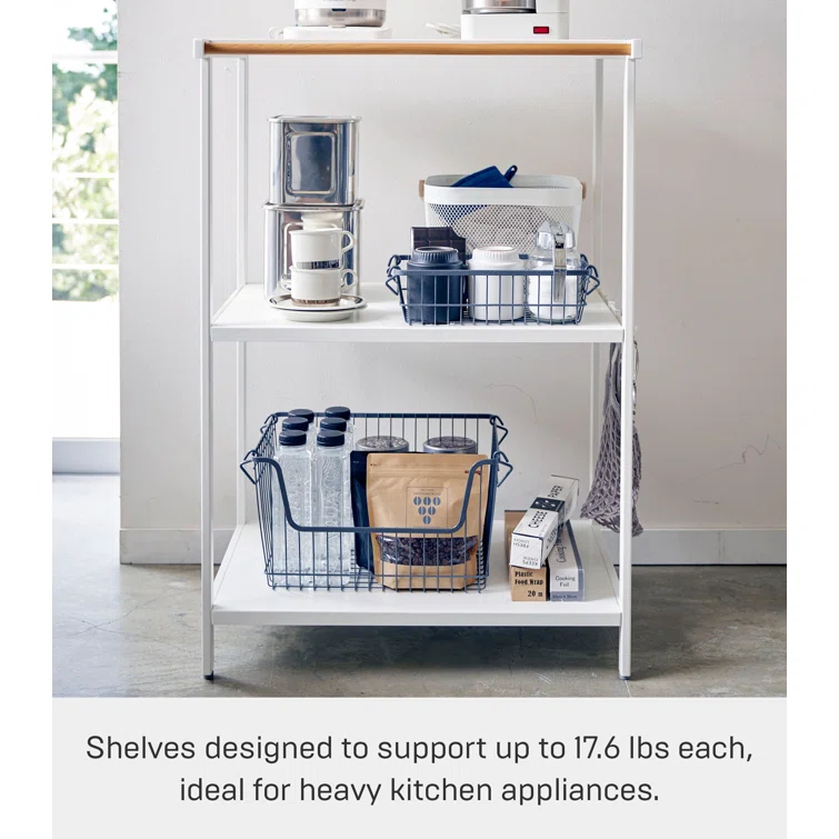 Yamazaki Home 3-Tiered Storage Rack - Kitchen Shelf Organizer, Short, Steel, Short