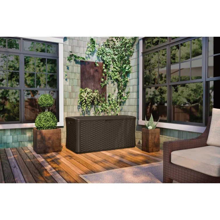 Suncast 134 Gallon Water Resistant Lockable Deck Box