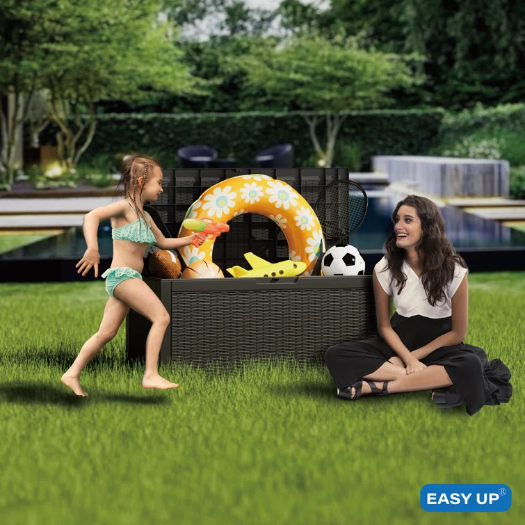 Emperic Design 100 Gallon Water Resistant Resin Lockable Deck Box