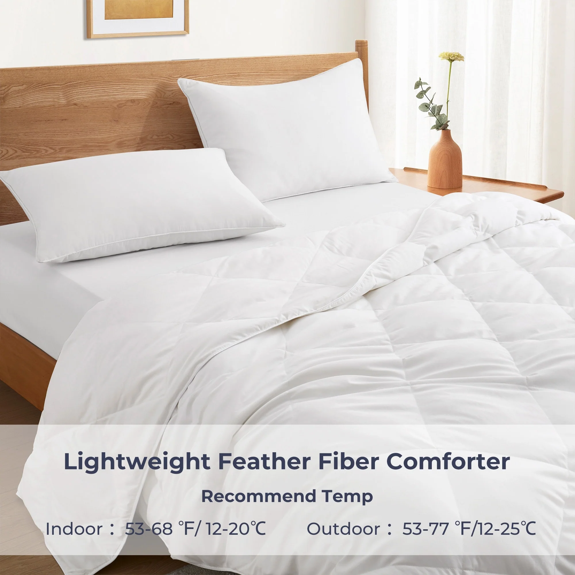 Lightweight & Medium Weight White Goose Down Duvet Comforter