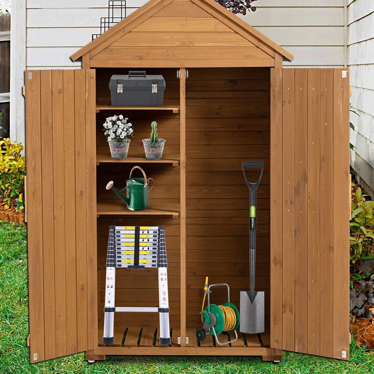 3 ft. W x 2 ft. D Solid Wood Storage Shed