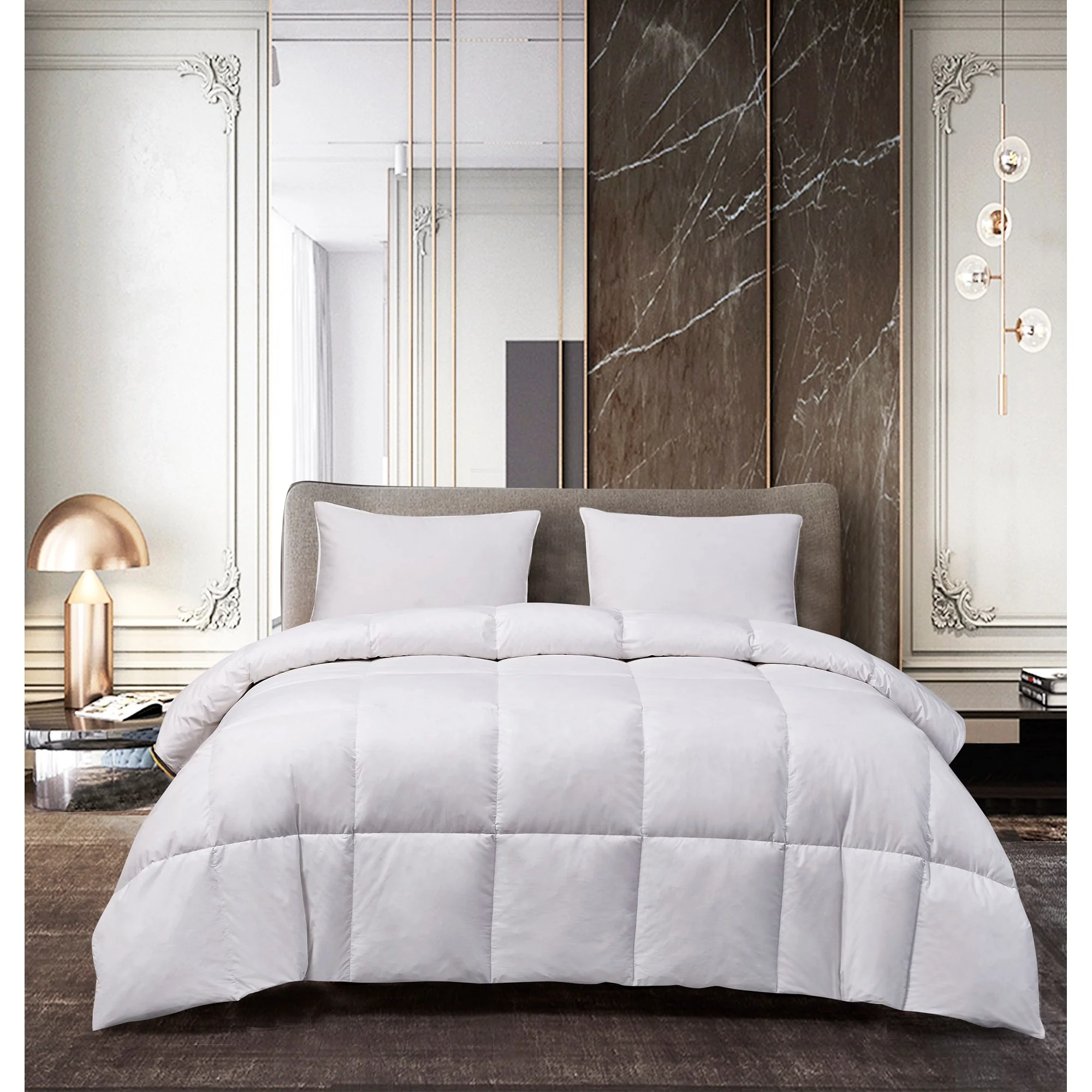 Hotel Grand All Season White Goose Down and Feather Comforter