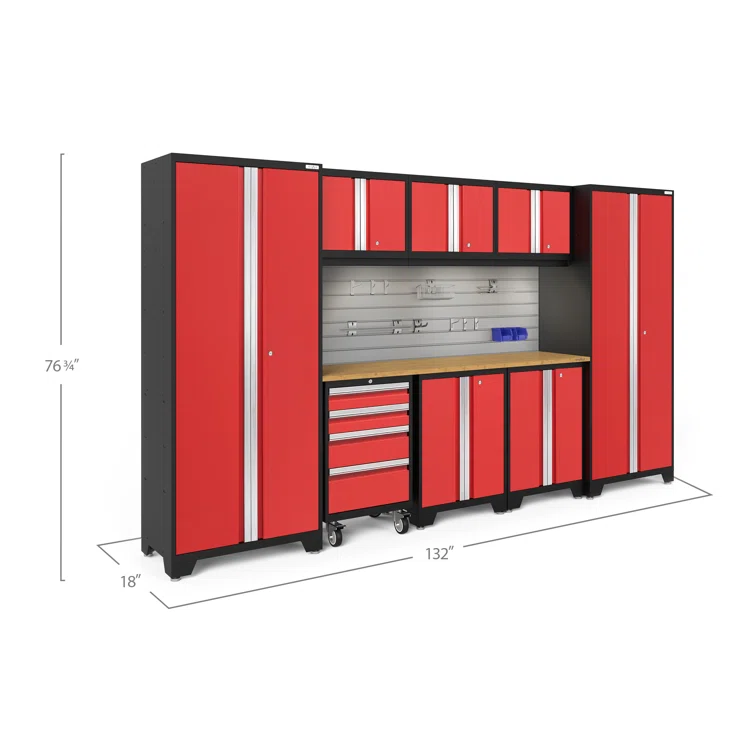 Bold Series 76.75'' H x 132'' W x 18'' D 9 Garage Storage Cabinet Set