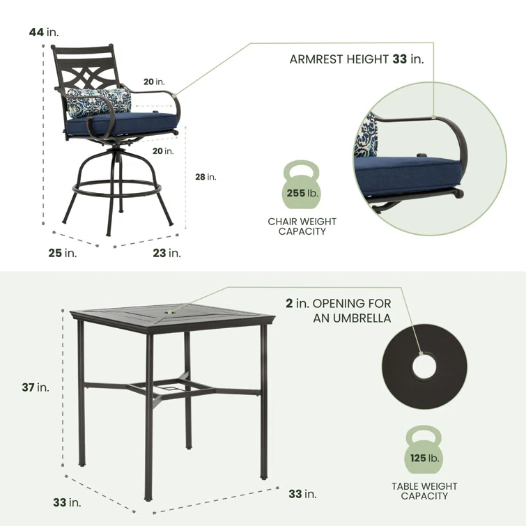 Gehlert 4 - Person Square Outdoor Dining Set with Cushions