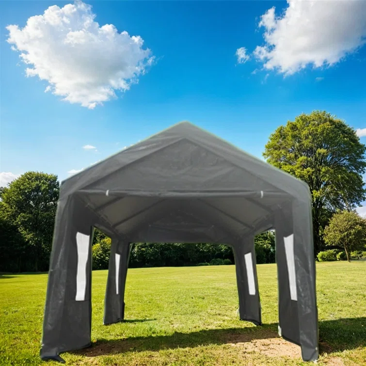 10 ft. W x 20 ft. D Polypropylene and Iron Garage Shed