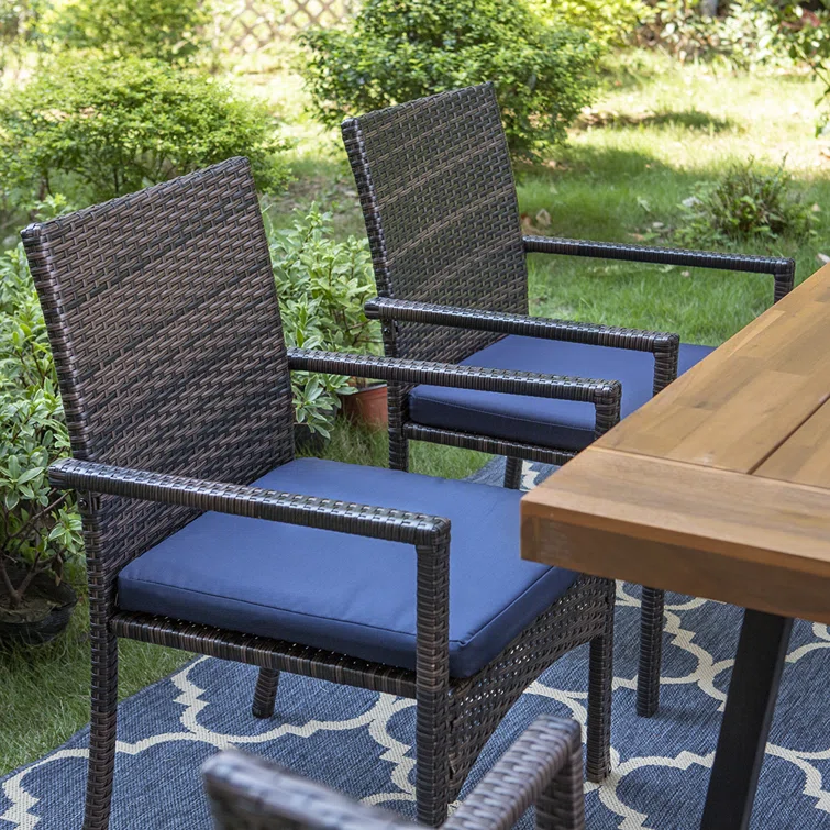 Alyah 6 - Person Rectangular Outdoor Dining Set with Cushions