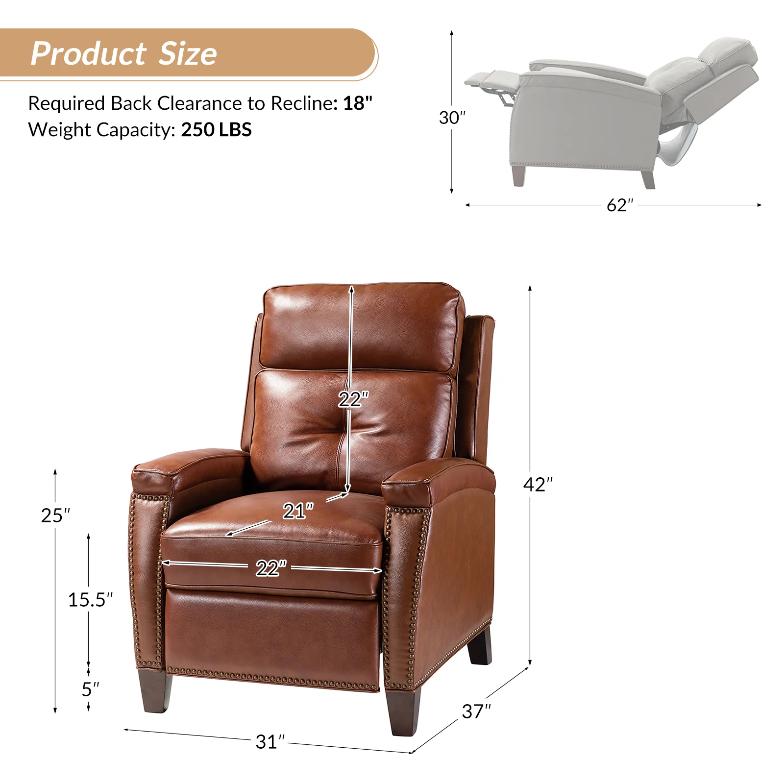 Demetria Genuine Leather Recliner