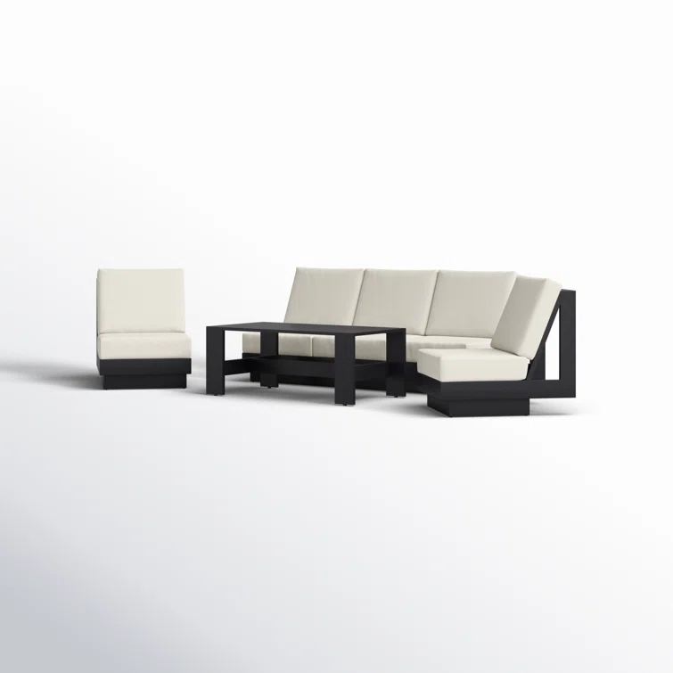 Lucca 4-Piece Outdoor Seating Group with Swivel Chairs and Sunbrella Cushions
