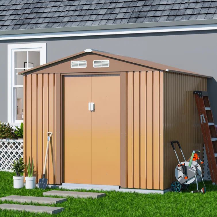 8 ft. W x 8 ft. D Metal Storage Shed