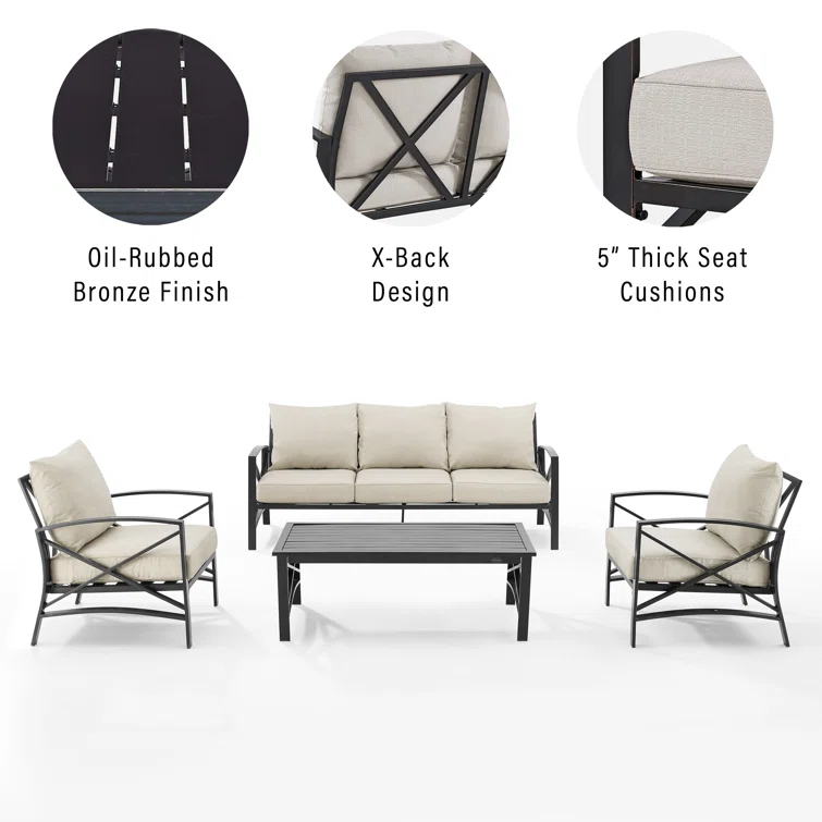 Mosier 5 - Person Outdoor Seating Group with Cushions