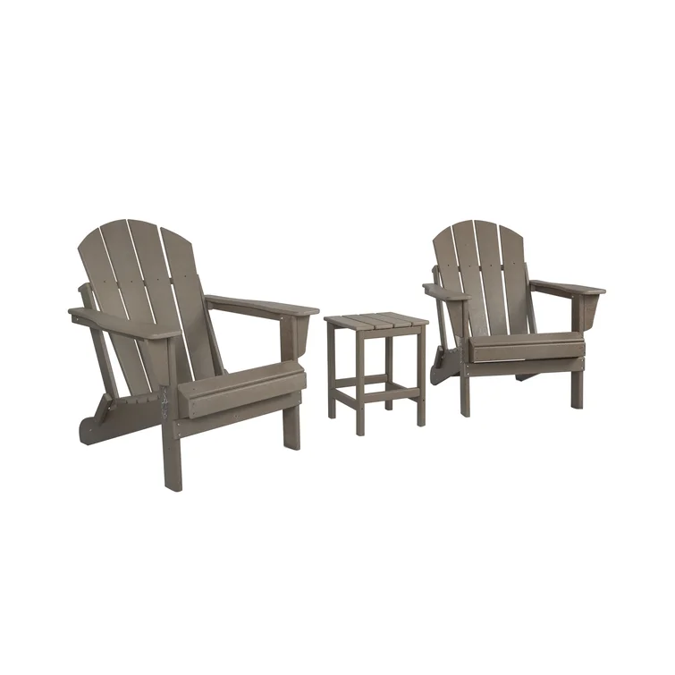 Moncrief 2 - Person Plastic Folding Adirondack Chair with Table