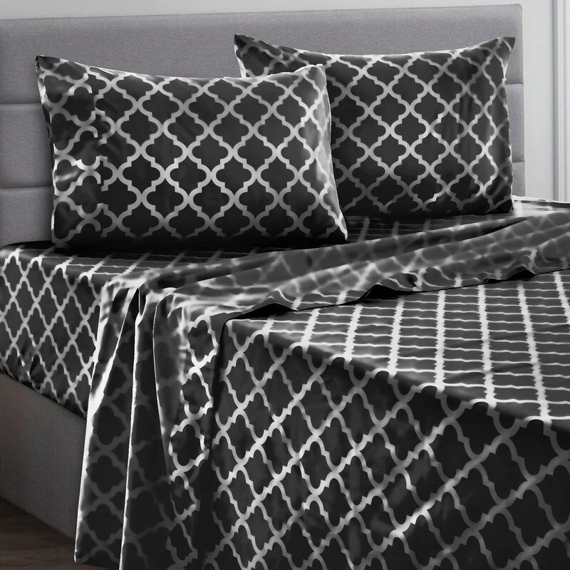 Bed Sheet Set 4 Piece Microfiber Deep Pockets Bedding Sheets