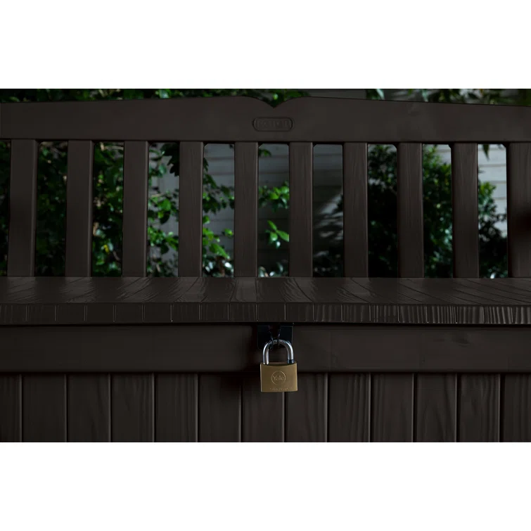 Keter Solana 70 Gallon Durable Resin Outdoor Bench Storage and Organization Deck Box Ideal For Garden Patio Furniture and Supplies