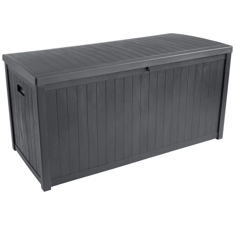 Outdoor Storage Box - 113 Gallon Lockable Deck Box for Pool Accessories, Patio Furniture Cushions, or Package Delivery for Outside by Pure Garden