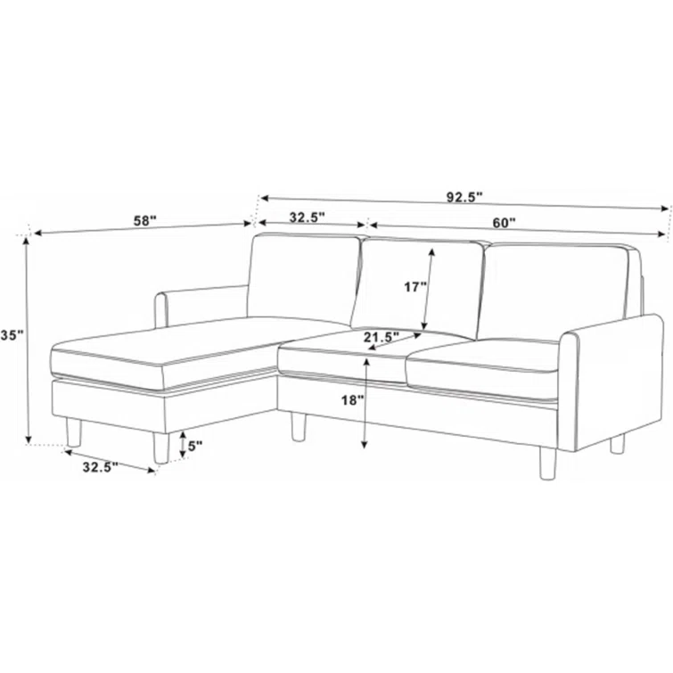 Maicee 2 - Piece Corduroy Sectional