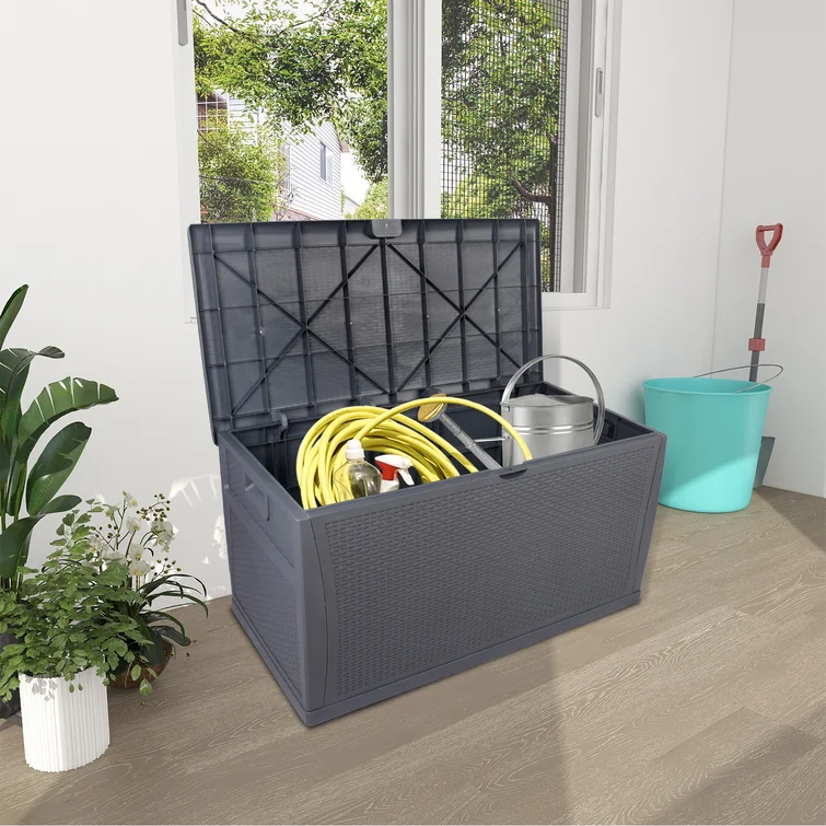 Winado 47'' W 120 Gallons Water Resistant Plastic Lockable Deck Box