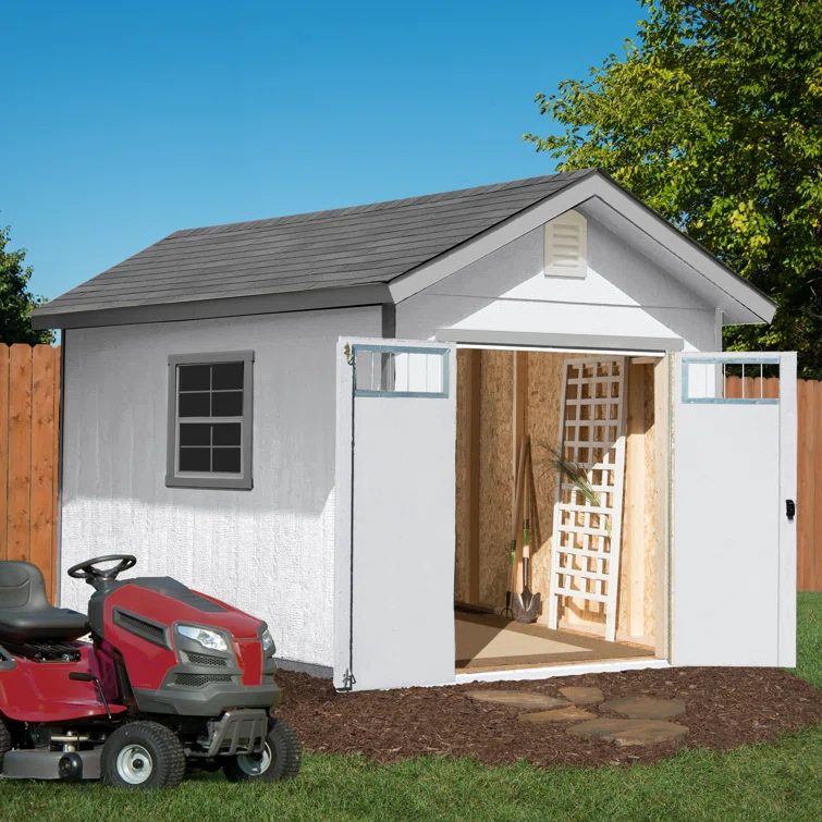Beachwood 10 ft. W x 12 ft. D Wood Storage Shed With Floor