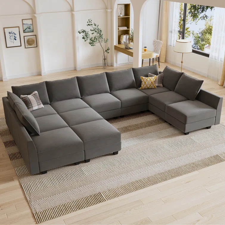 Kandle Velvet Upholstered Chaise Sectional