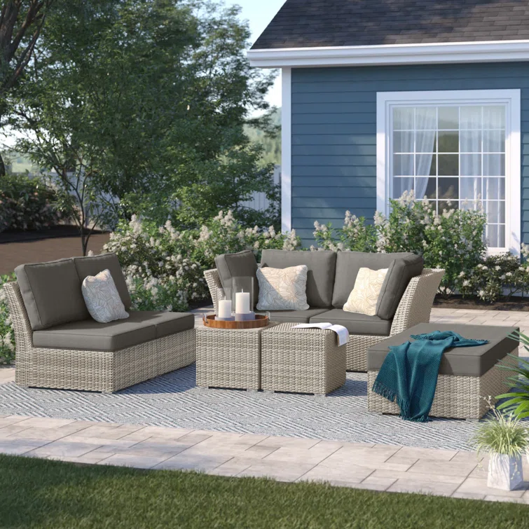 Baecher 6 - Person Outdoor Seating Group with Cushions