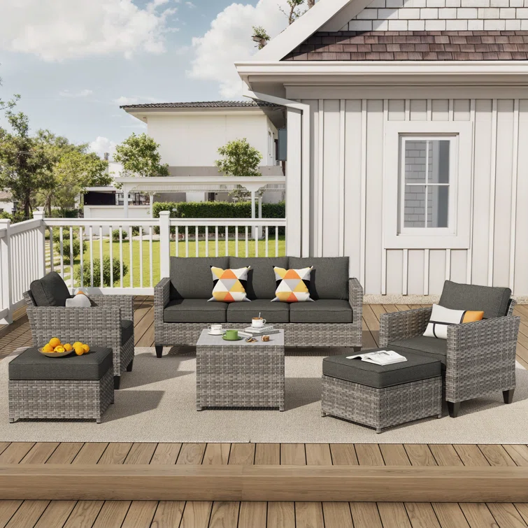 Harbin 5 - Person Outdoor Seating Group with Cushions