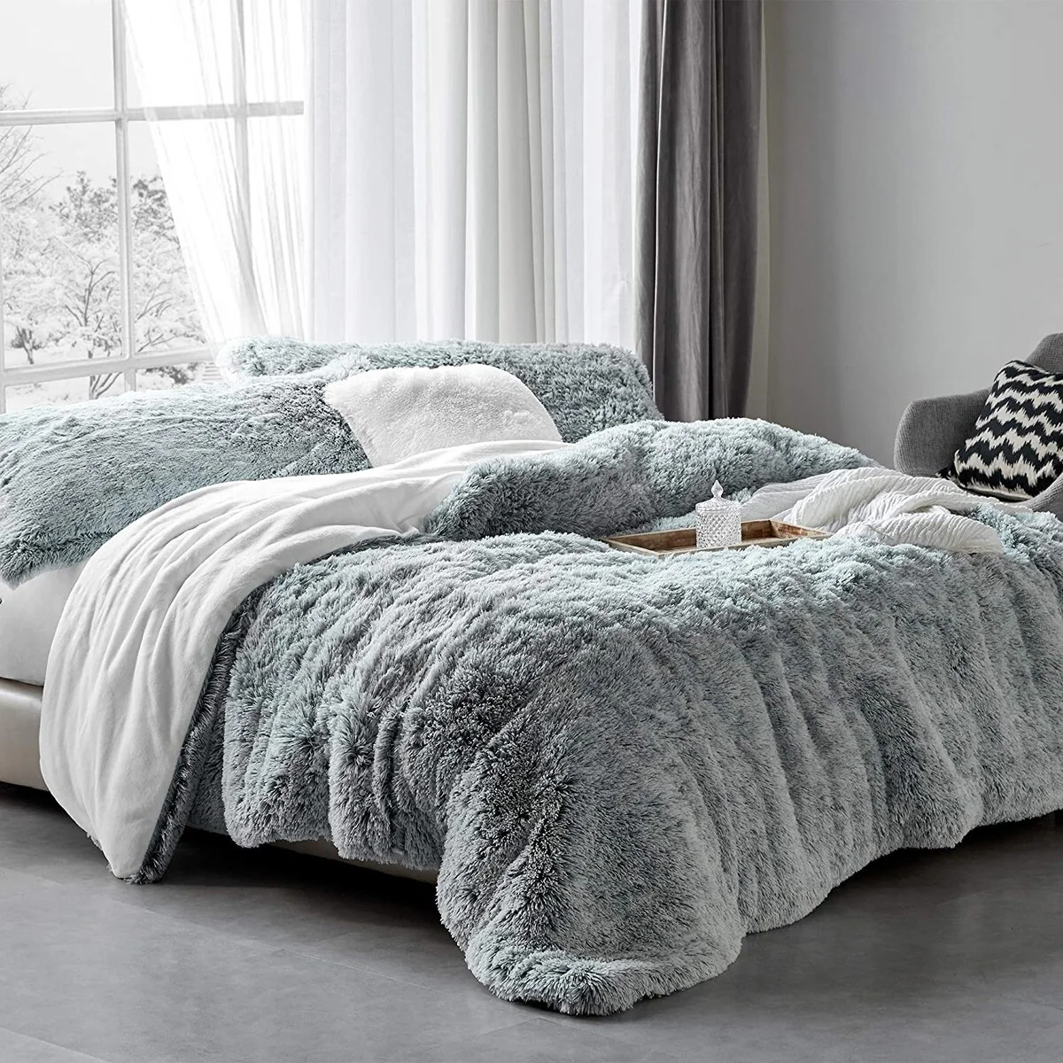 Are You Kidding - Coma Inducer? Oversized Comforter Set - Frosted Navy Gray