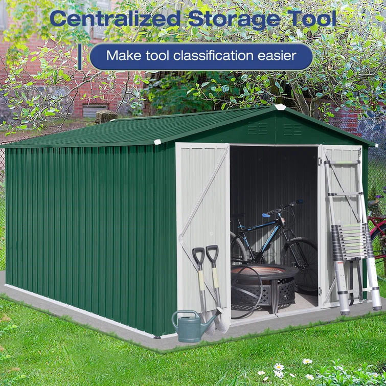 8 ft. W x 10 ft. D Metal Corner Tool Shed