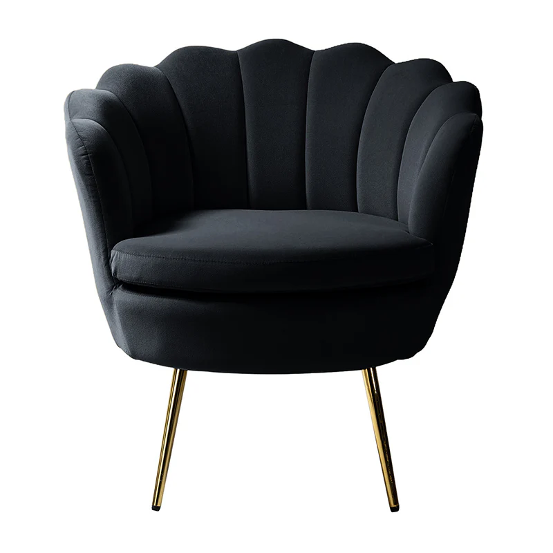 Evelia Velvet Scalloped Barrel Chair
