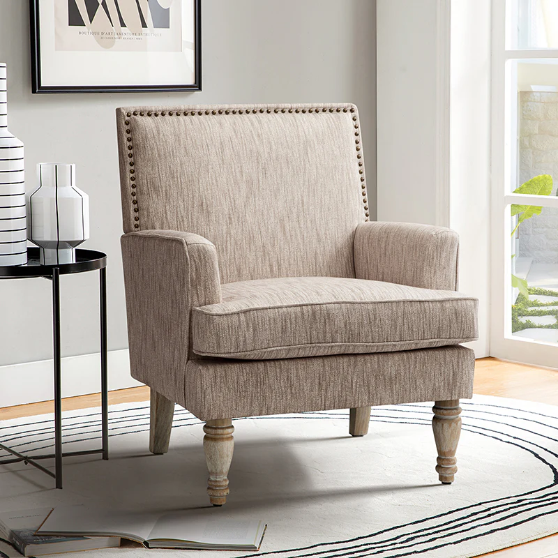 Augustus Upholstered Armchair with Nail-Head Trim