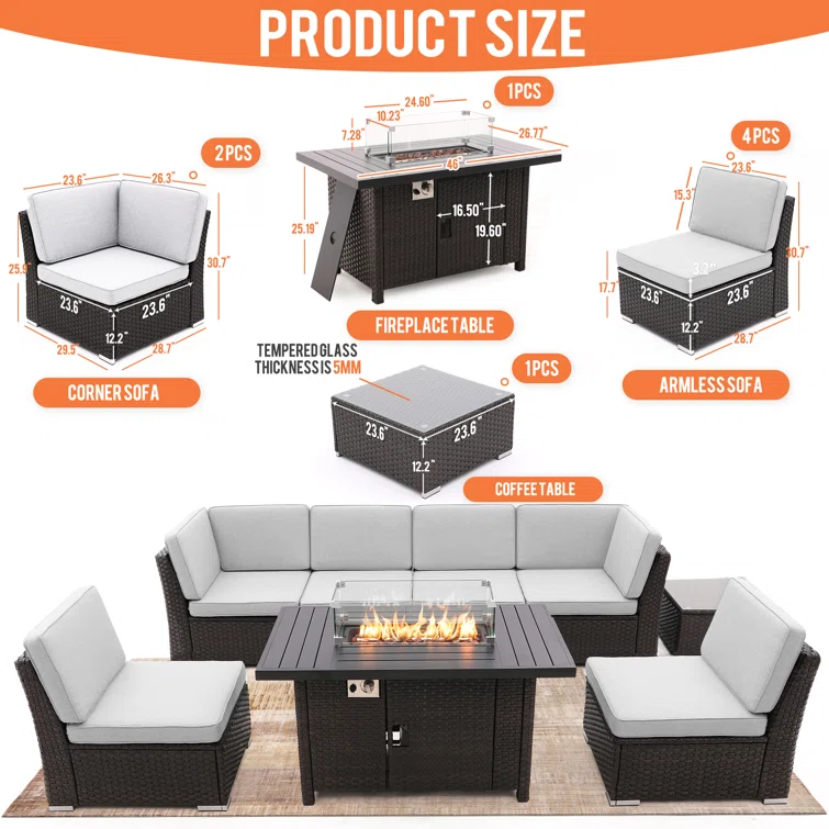OND3CF8 6 - Person Outdoor Seating Group with Cushions