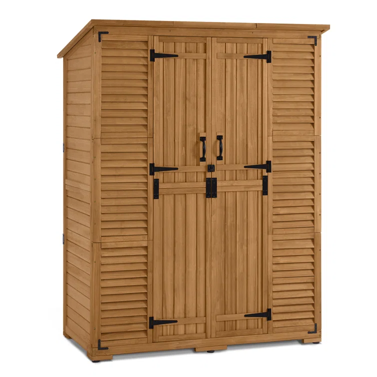 5 ft. W x 2 ft. D Outdoor Storage Shed with Double Lockable Doors and Waterproof Asphalt Roof