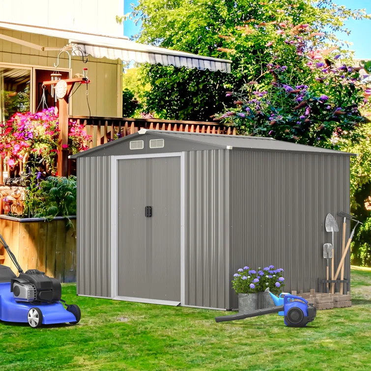 8.5 ft. W x 6 ft. D Galvanized Steel Storage Shed