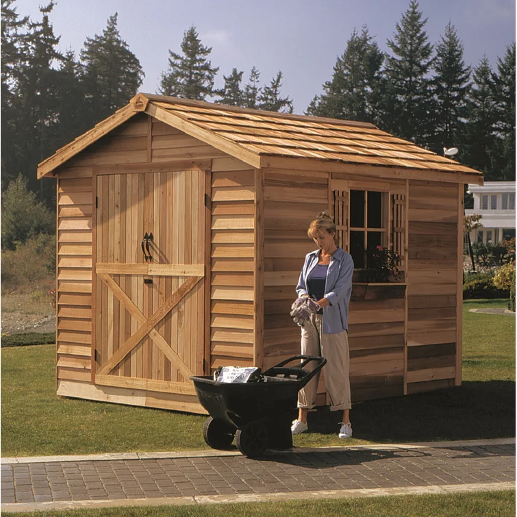 Rancher 8 ft. W x 10 ft. D Solid and Manufactured Wood Storage Shed