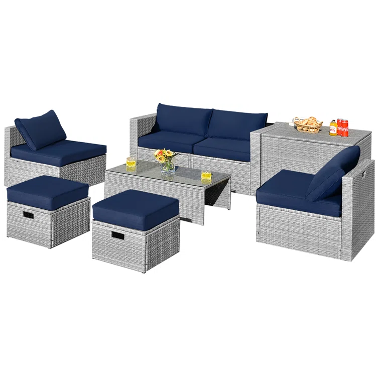 Aleshka 6 - Person Outdoor Seating Group with Cushions