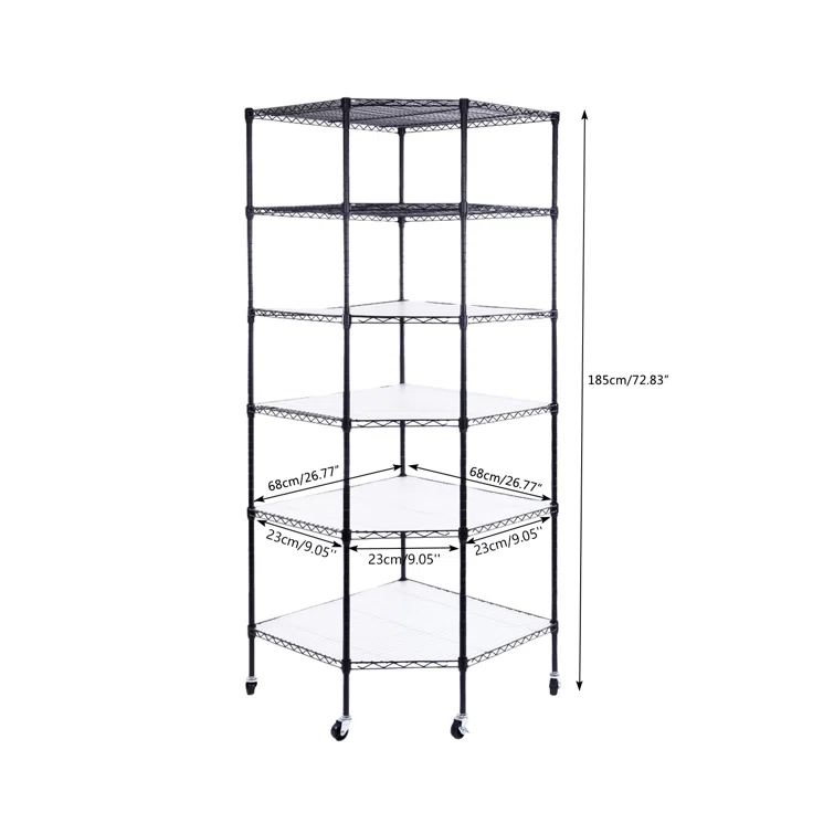 Wolfgram 27'' W Metal Height -Adjustable Shelving Unit with Wheels