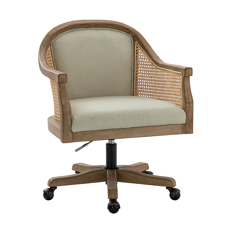 Audrey Task Accent Chair with Rattan Arms
