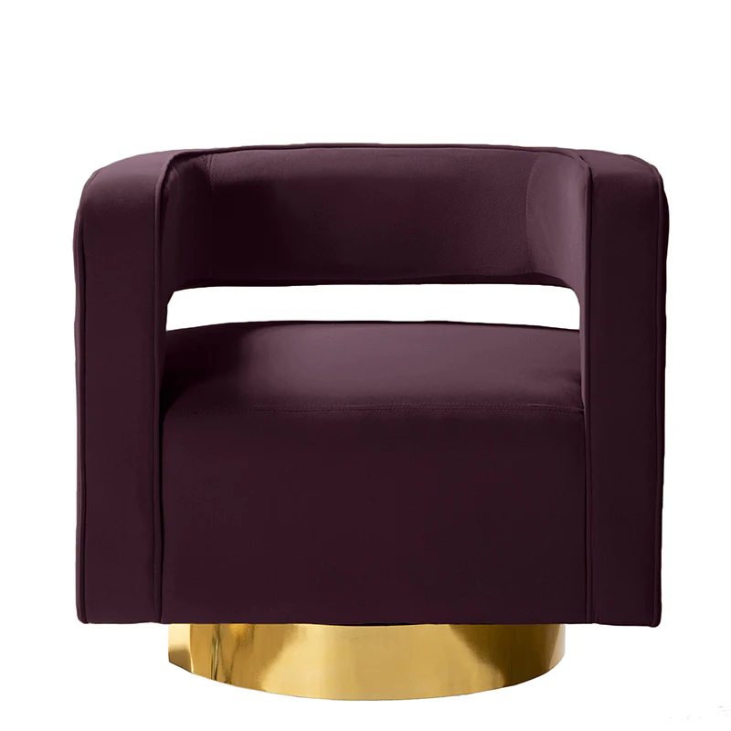 Agata Velvet Swivel Barrel Armchair