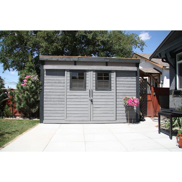 12 ft. W x 4 ft. D Sliding Door Cedar Wood Storage Shed