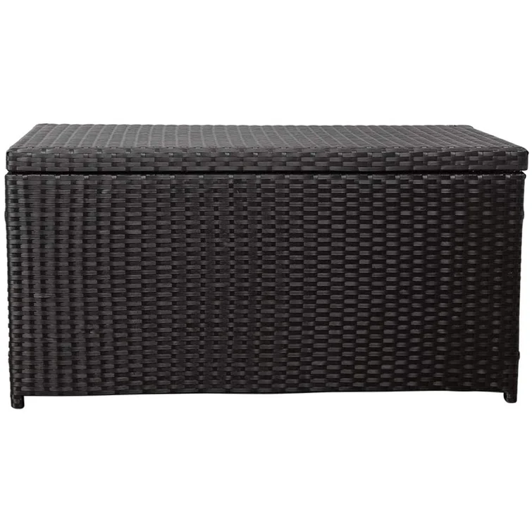 60 Gallons Gallon Wicker Deck Box in Black