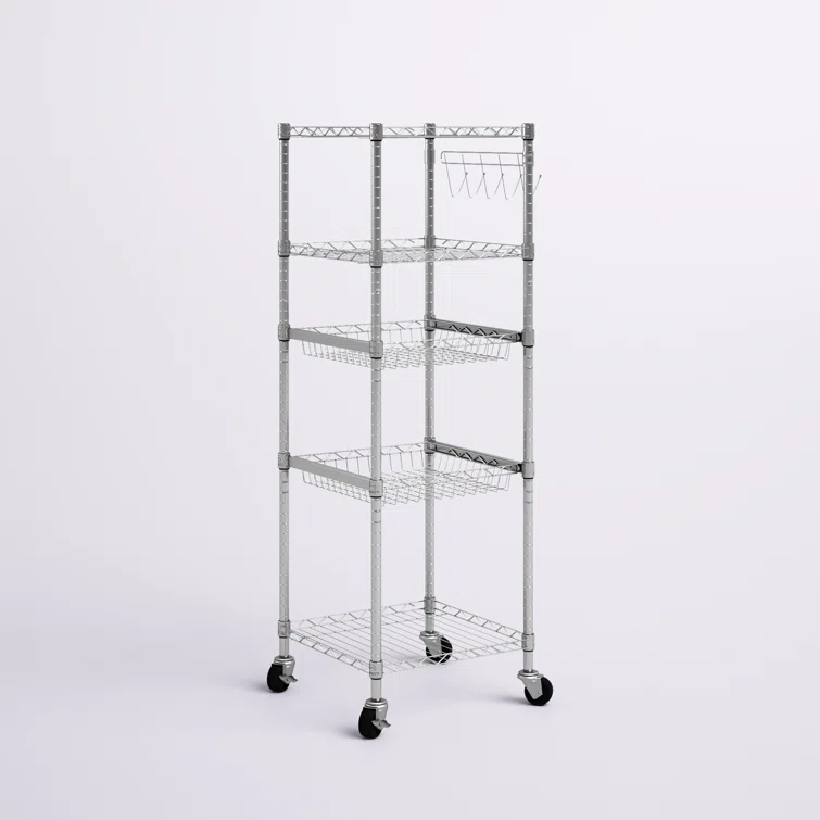 18'' W Steel Height -Adjustable Shelving Unit with Wheels