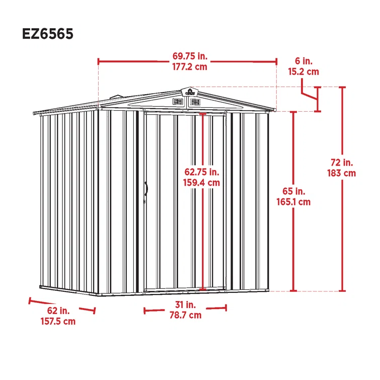 EZEE Shed 6 ft. W x 5 ft. D Metal Storage Shed