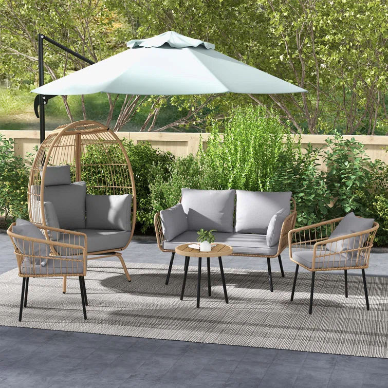 Balconera 5 - Person Outdoor Sofa Conversation Sets with Egg Chair