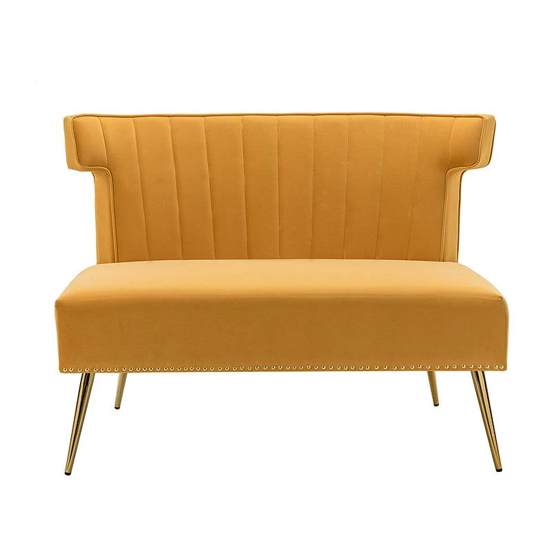 Megara Velvet Armless Wingback Loveseat