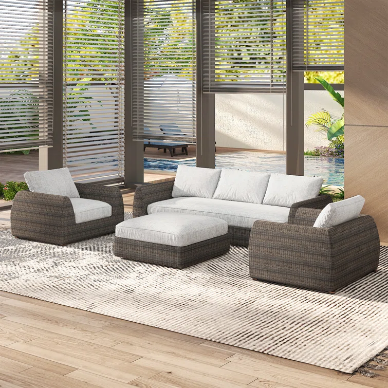 Maitri 6 - Person Outdoor Seating Group with Cushions