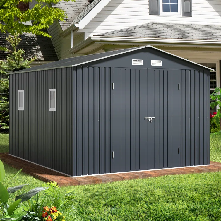10 Ft. W X 12 Ft. D Outdoor Metal Storage Shed