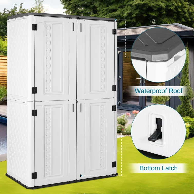 4 ft. W x 2 ft. D Metal Resin Vertical Tool Shed