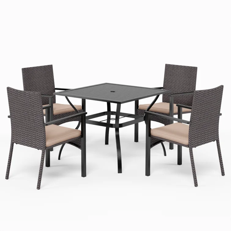 Argyri 4 - Person Square Outdoor Dining Set with Cushions