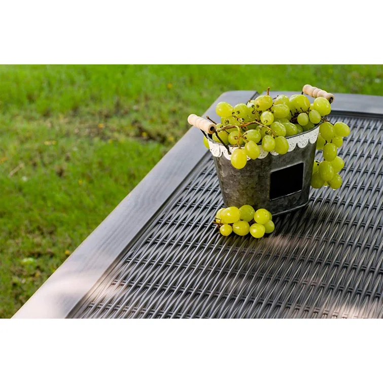 Keter Borneo 110 Gallon Rattan Wicker Resin Patio Deck Storage Box Bench